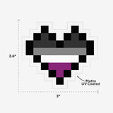 Asexual Pixel Heart Sticker