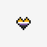 Non-Binary Pixel Heart Sticker