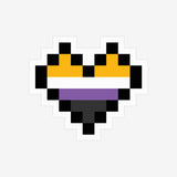 Non-Binary Pixel Heart Sticker