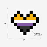 Non-Binary Pixel Heart Sticker