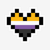 Non-Binary Pixel Heart Sticker