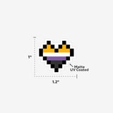 Non-Binary Pixel Heart Sticker