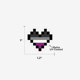 Asexual Pixel Heart Sticker