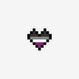 Asexual Pixel Heart Sticker